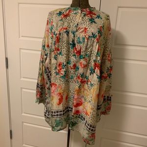 Johnny Was floral silk tunic